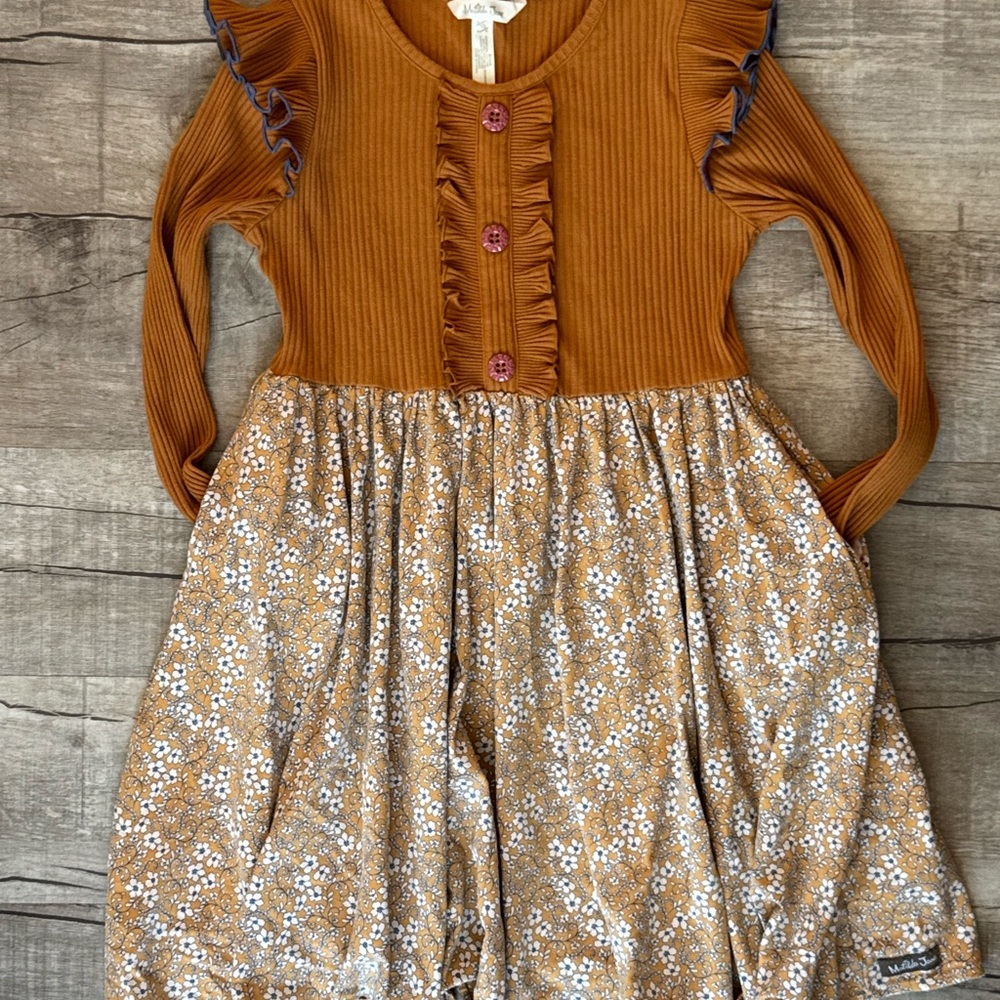 Matilda Jane Brown Floral Ruffle Dress